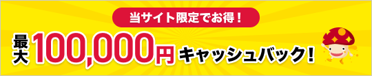 最大100,000円キャッシュバック