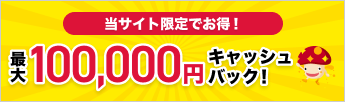 最大100,000円キャッシュバック